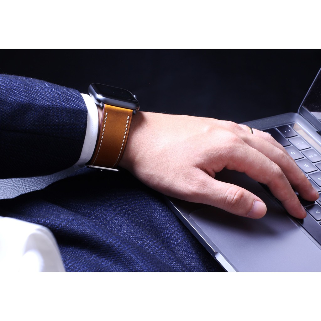 Dây đồng hồ Apple Watch màu Vàng Bò thương hiệu Lion Leather
