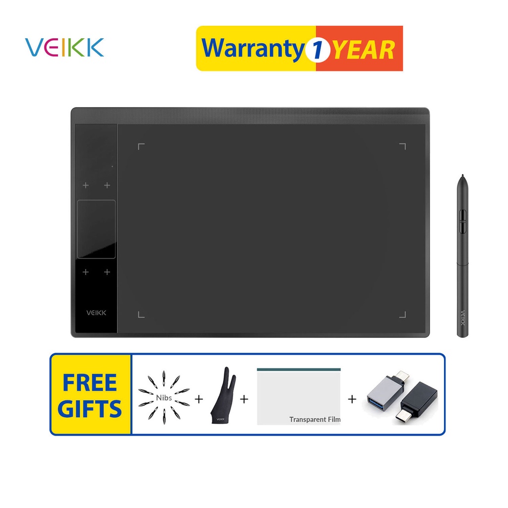 Bảng vẽ điện tử Veikk A30 Máy tính bảng vẽ 10x6 inch với bút không pin Hỗ trợ mức 8192 Điện thoại PC và máy tính xách tay