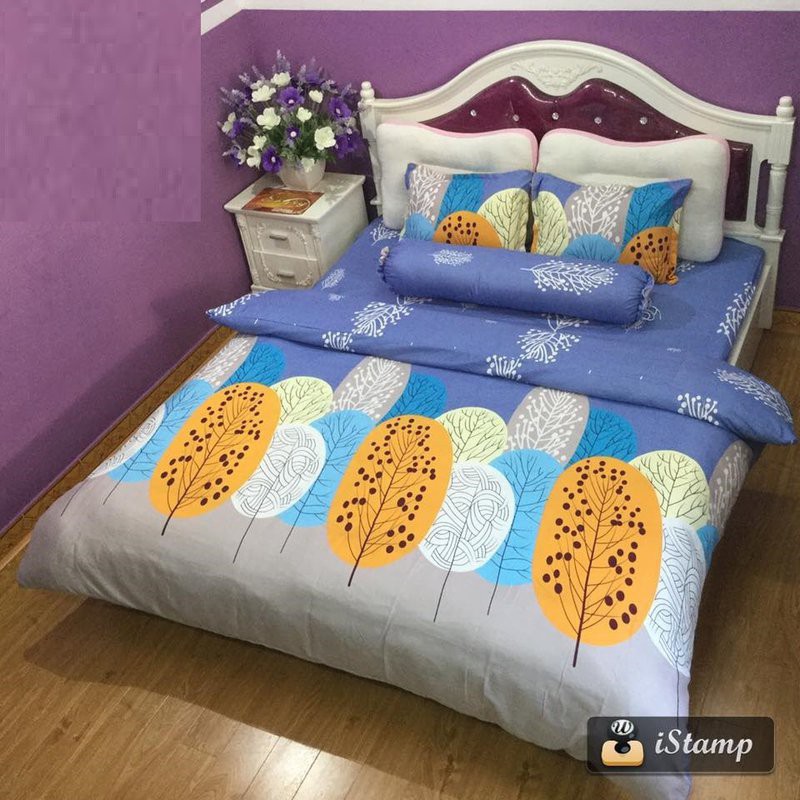 Set 5 món vỏ chăn ga gối gối ôm poly cotton mẫu mới (chat chọn mẫu)