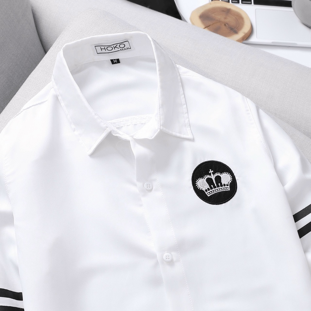 ÁO SƠ MI NAM PHỐI HỌA TIÊT SỌC TAY NAM THẦN SOÁI CA ĐỈNH CAO HÀN QUỐC