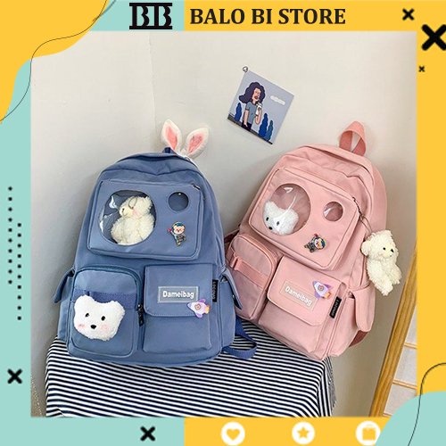 Balo ulzzang chống nước thời trang nam nữ ( kèm sticker cài balo)