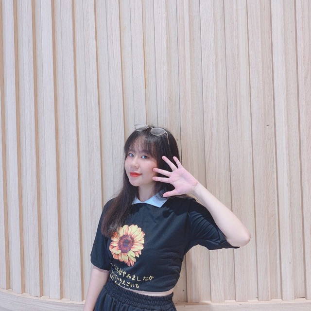 FREESHIP 50K - Áo Croptop Ullzang Hoa Cúc