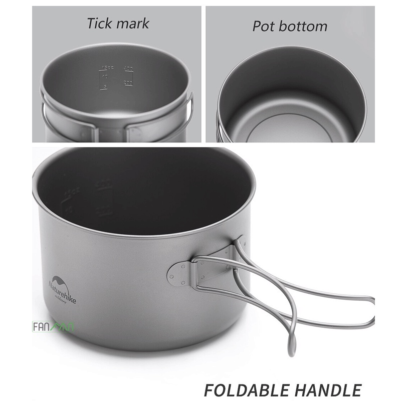 NỒI TITANIUM DÃ NGOẠI TI POT 1300ML NATUREHIKE TDG01/02 NH18T101