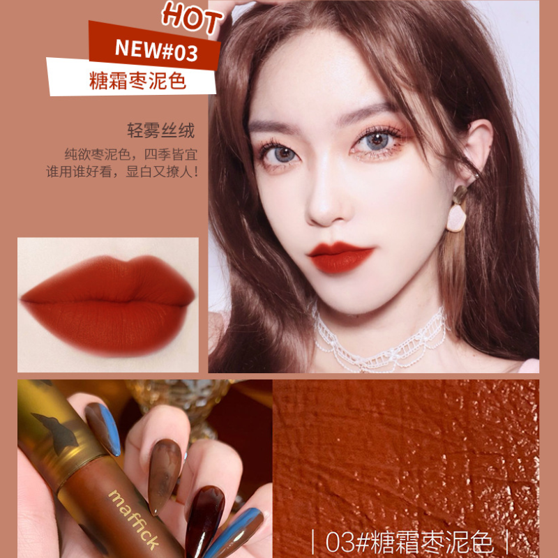 (Hàng Mới Về) Son Môi Màu Lì Mịn Như Nhung Phong Cách Giáng Sinh Dành Cho Nữ