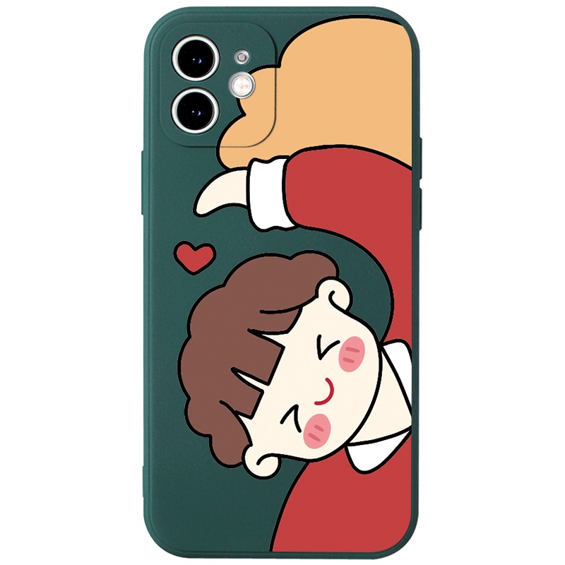 Ốp lưng JURSUE hoạt hình cặp đôi dễ thương đẹp cho iPhone 13 12 11 Pro Max SE 2020 X XR XS 8 7 ip 6S 6 Plus kute Y1940
