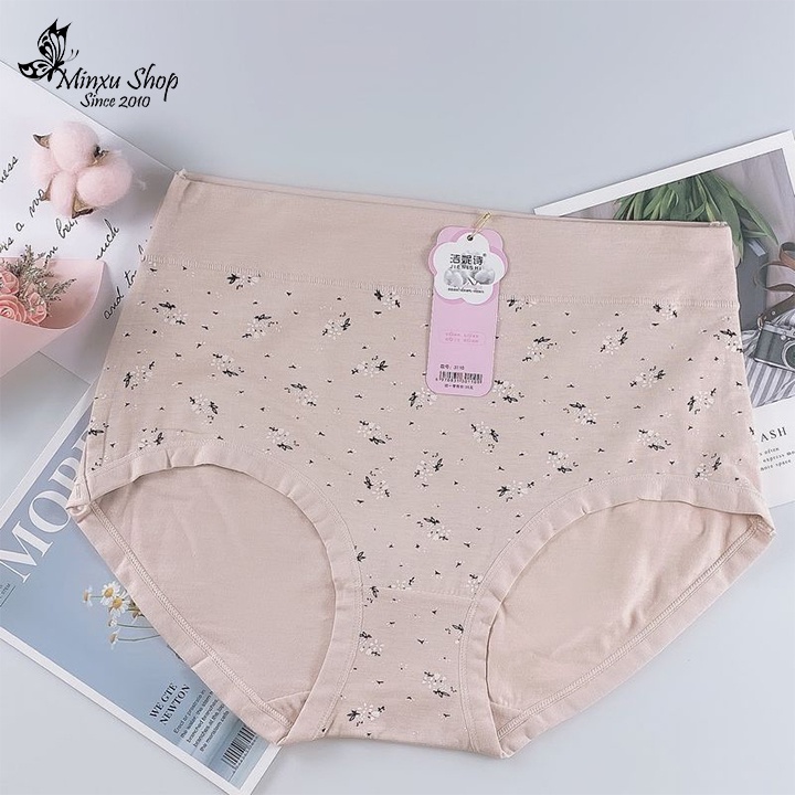 Quần lót trung niên, quần lót cạp cao ôm bụng dáng rộng thời trang cho bà, cho mẹ vải cotton mềm mát Minxu shop 3110