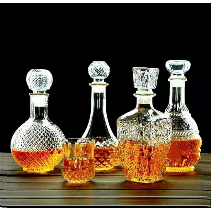 COMBO 4 CHAI ĐỰNG RƯỢU THỦY TINH 750ML - 900ML, BÌNH ĐỰNG RƯỢU, CHAI ĐỰNG MẬT ONG