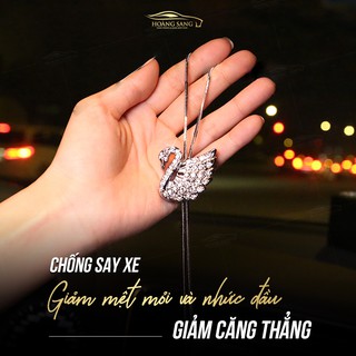 nước hoa ô tô thiên nga đính đá, khử mùi xe hơi, tặng kèm tinh dầu thơm, dây treo gương chiếu hậu ô tô kèm nước hoa