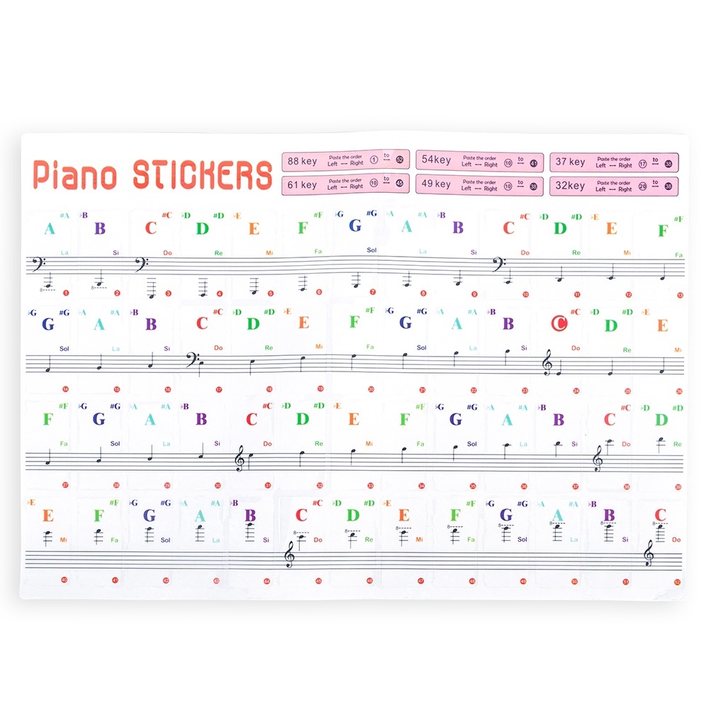 Giấy dán trang trí các nốt nhạc trên đàn piano kích thước 15.5 * 40mm thời trang
