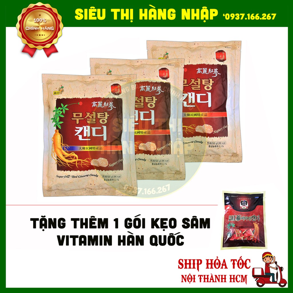 Mua 3 tặng 1 kẹo sâm không đường Hàn Quốc