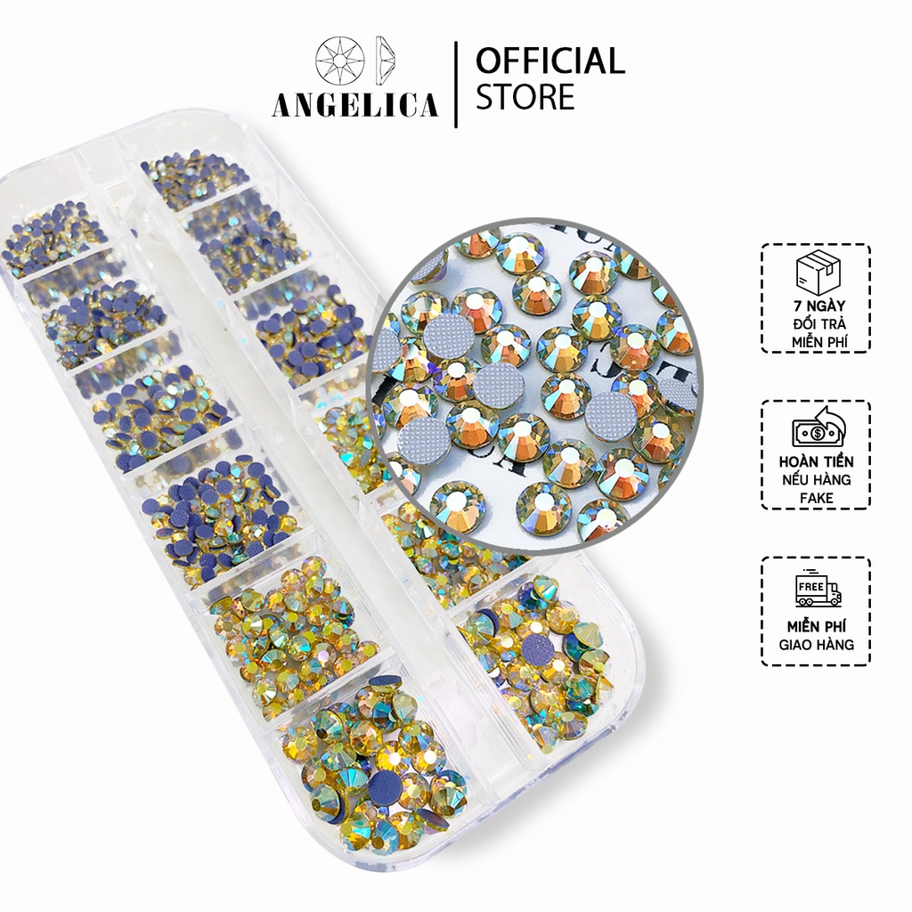 Đá Chân Lưới Nail 12 Khía Jonquil Ab Đính Móng ANGELICA 635