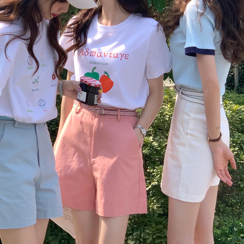 Quần Short Ống Suông Phối Thắt Lưng Thời Trang Năng Động 51289