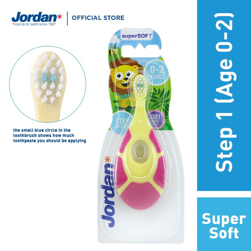 Combo 2 bàn chải đánh răng bé jordan step 1