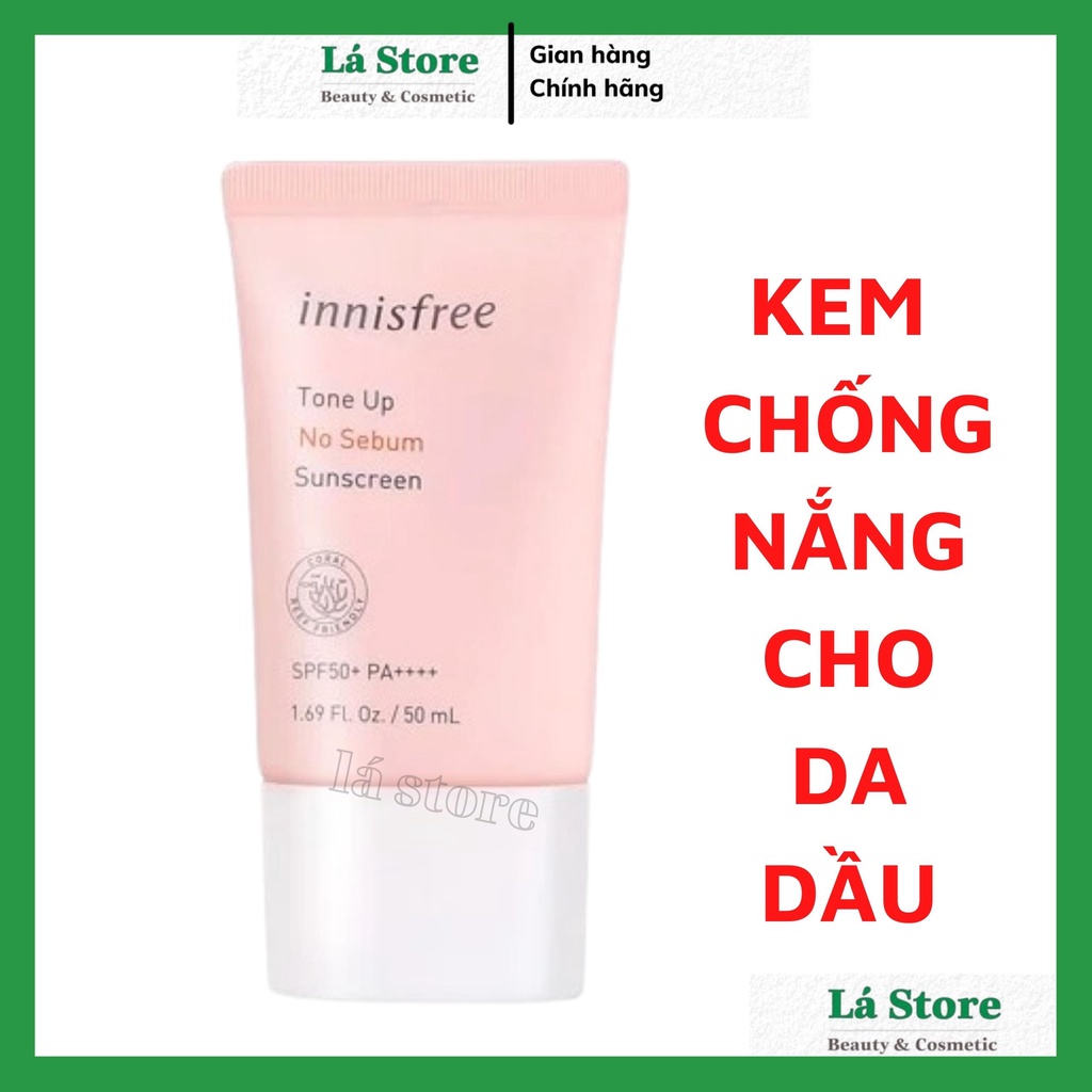 HÀNG CHÍNH HÃNG Kem Chống Nắng Innisfree Tone Up No Sebum Sunscreen 50ml Cho Da Trắng Hồng,Mịn Màng