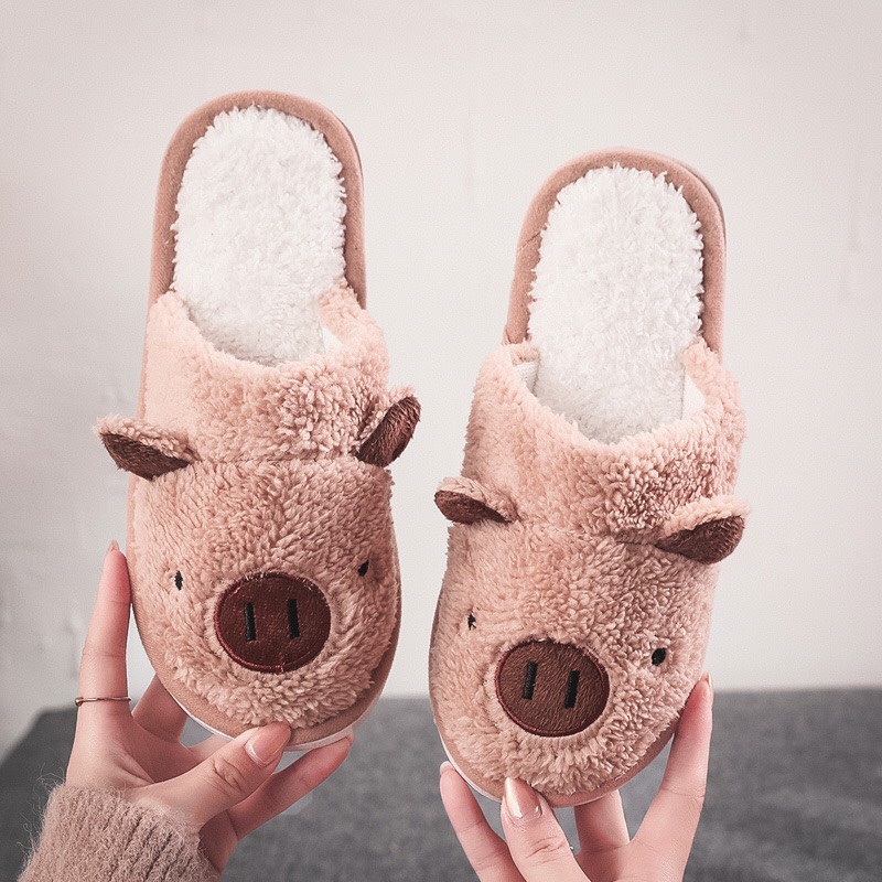 Dép bông đi trong nhà hình thú cute giữ ấm dành cho mùa đông D001