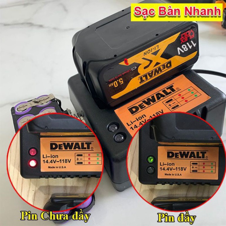 Máy Mài Dùng Pin DEWALT 118V Không chổi than-2 Pin chuẩn 10 CELL