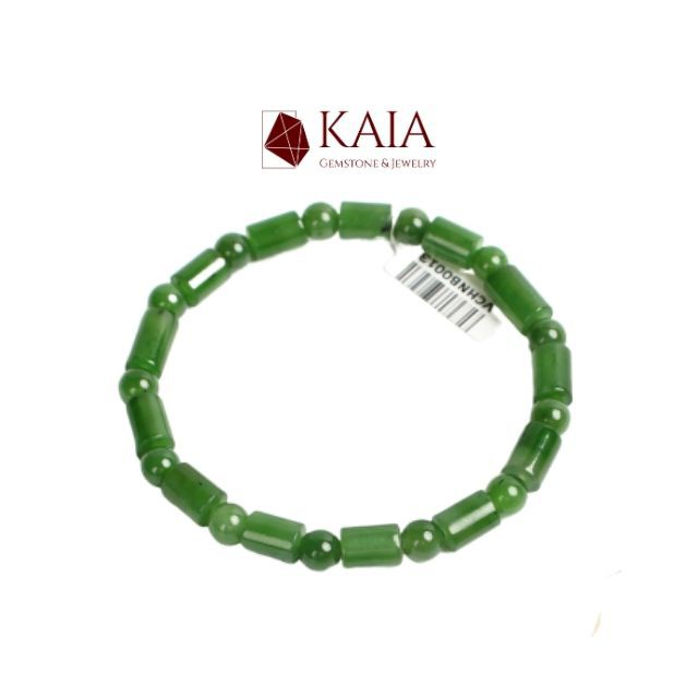 Vòng tay phong thủy chuỗi Ngọc Bích Đốt trúc đá tự nhiên - KAIA