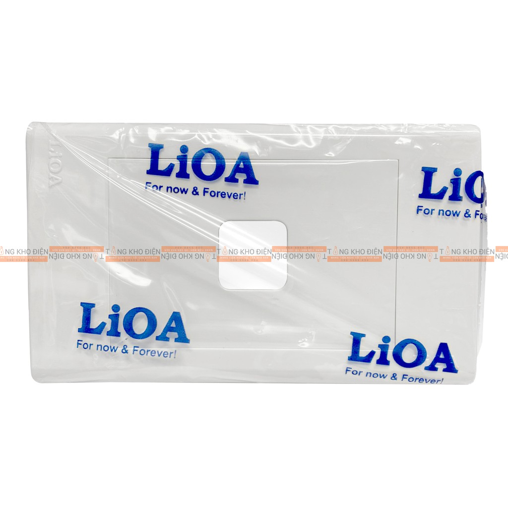 Mặt 1 lỗ LiOA chính hãng, Nhựa TRẮNG - Tiếp điểm ĐỒNG