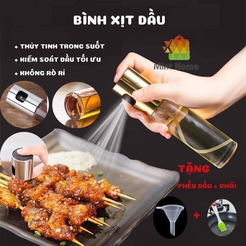 BÌNH XỊT DẦU ĂN CHAI INOX - THỦY TINH - TIỆN LỢI CHO CÁC MÓN XÀO RÁN NƯỚNG VÀ TRANG TRÍ ĐỒ ĂN