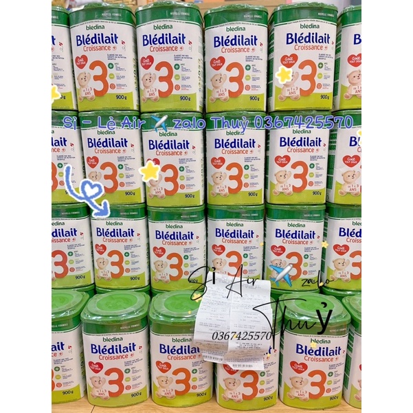 ( Air ✈️ date 2/2025) Sữa bột Bledilait Bledina số 3 900g
