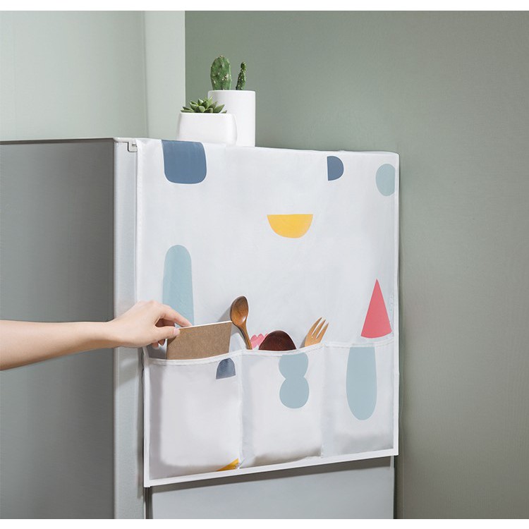 Tấm miếng trải che, đậynóc Tủ Lạnh Có Túi Đựng, bảo vệ, làm sạch nóc tủ lạnh Họa Tiết Ngẫu Nhiên 130*45cm HL013