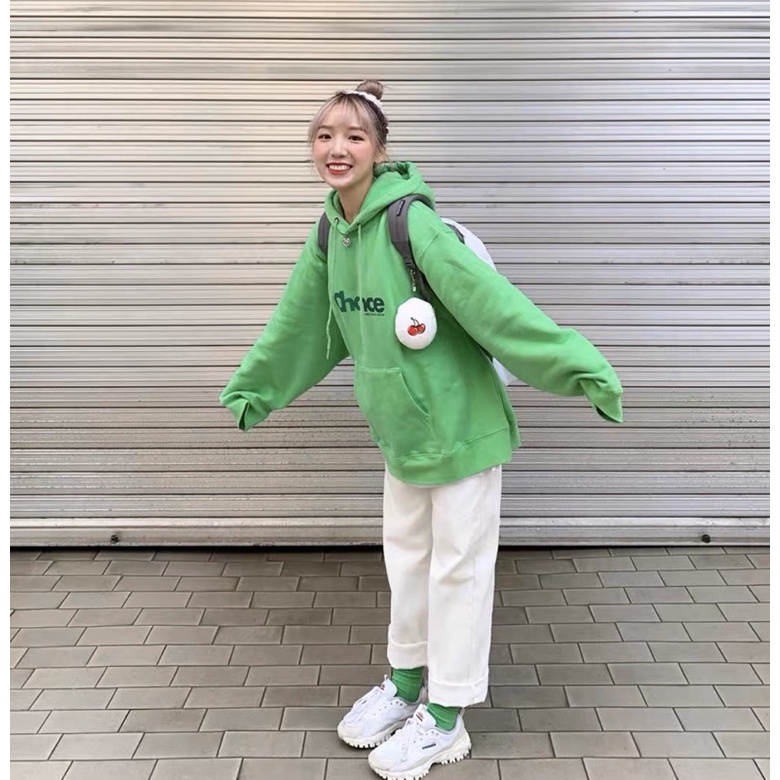 Áo Hoodie Tay Dài Túi Bụng Unisex Xanh Lá Chance