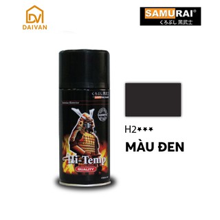 Sơn chịu nhiệt H2 màu đen - sơn pô xe máy - Sơn xịt Samurai