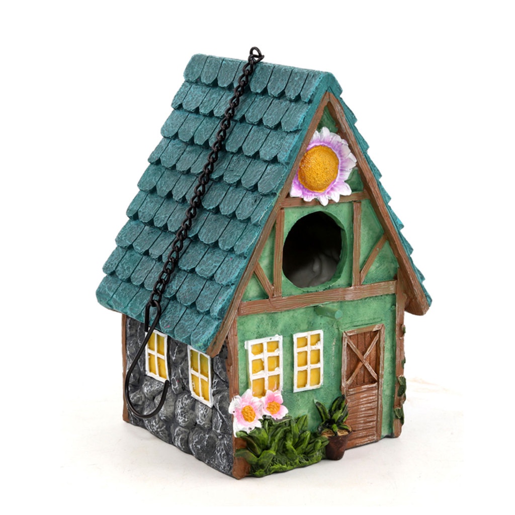 Nhà Chim Bằng Resin Siêu Bền Treo Trang Trí Sân Vườn