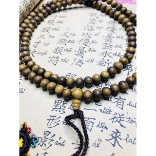 Tràng 108hạt gỗ bách xanh chìm