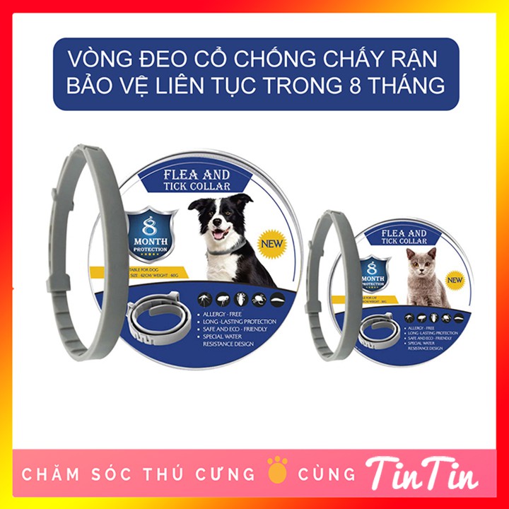 Vòng Cổ Chống Và Diệt Ve Rận Cho Thú Cưng Chó Mèo - Bảo Vệ Đến 8 Tháng