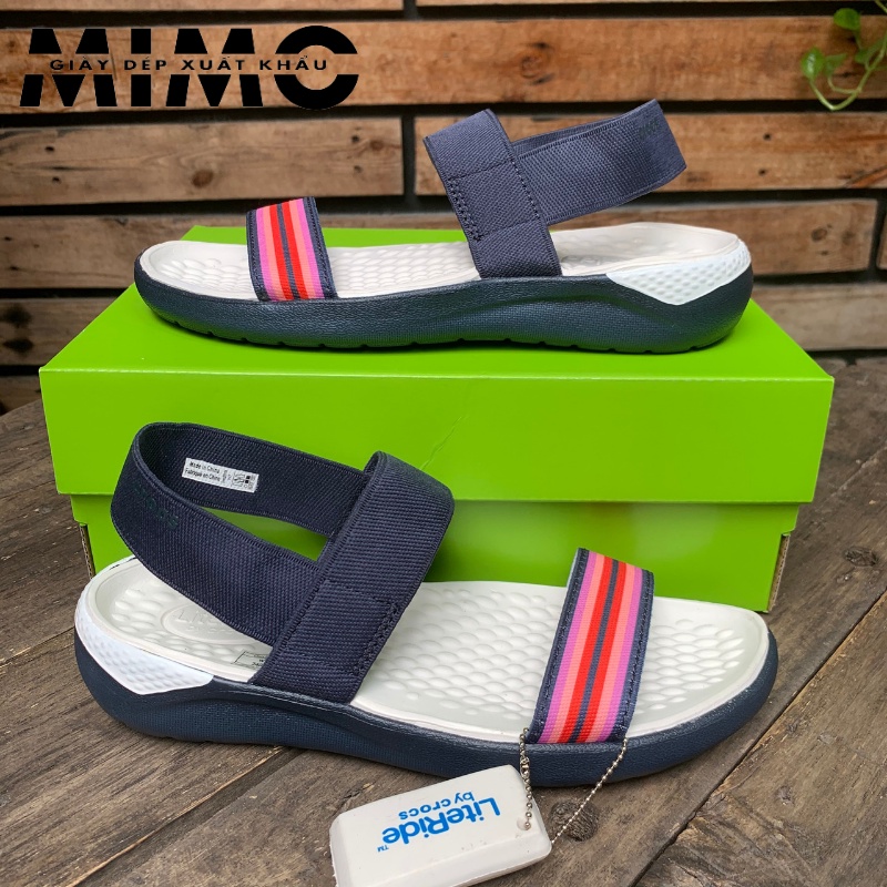 Sandal quai ngang, sandal Literide navy kẻ thời trang êm nhẹ, bền đẹp cho nữ