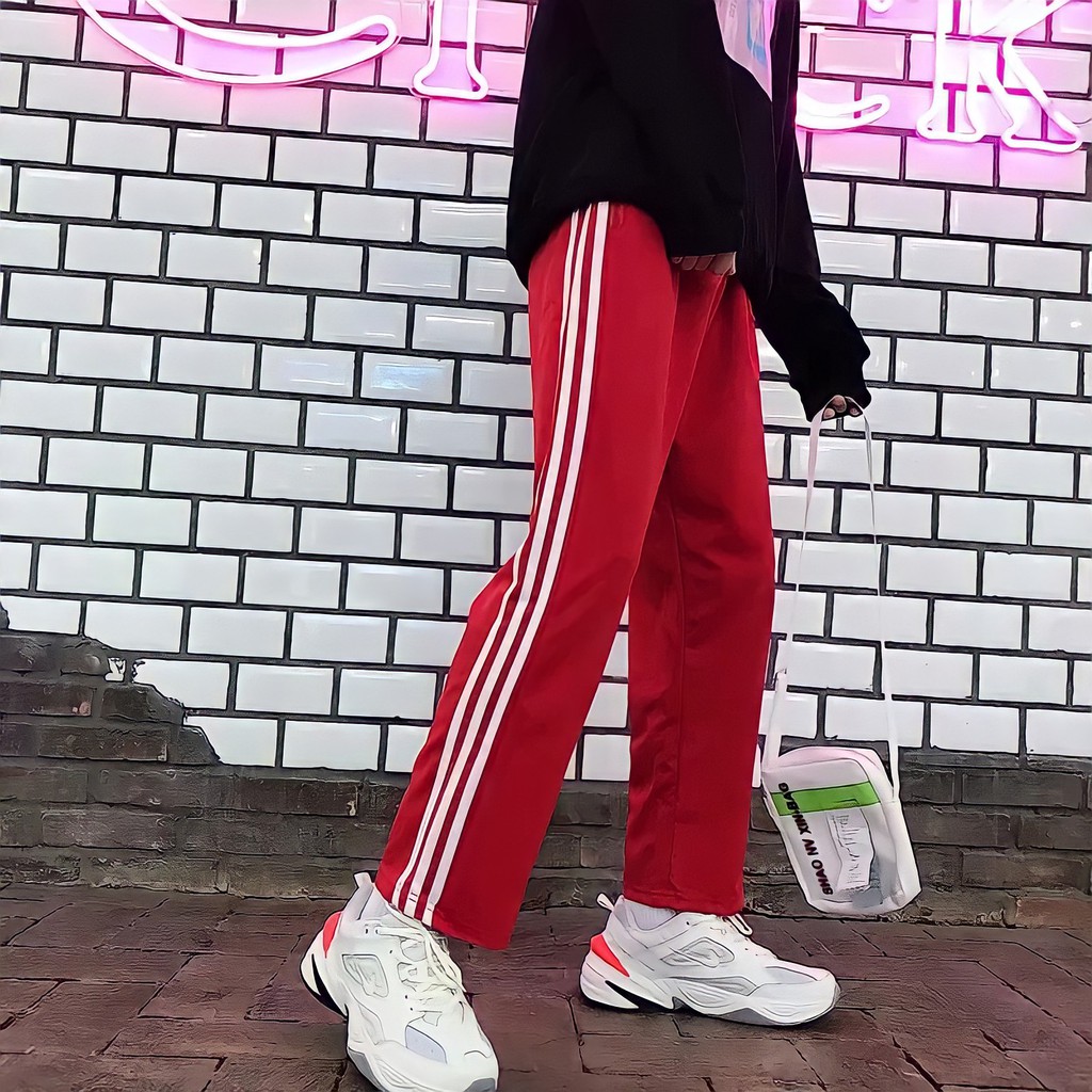 Quần suông ống rộng nam nữ 3 sọc vải thun cotton 4 chiều quần thể thao basic pant ulzzang unisex FFSTORE | BigBuy360 - bigbuy360.vn
