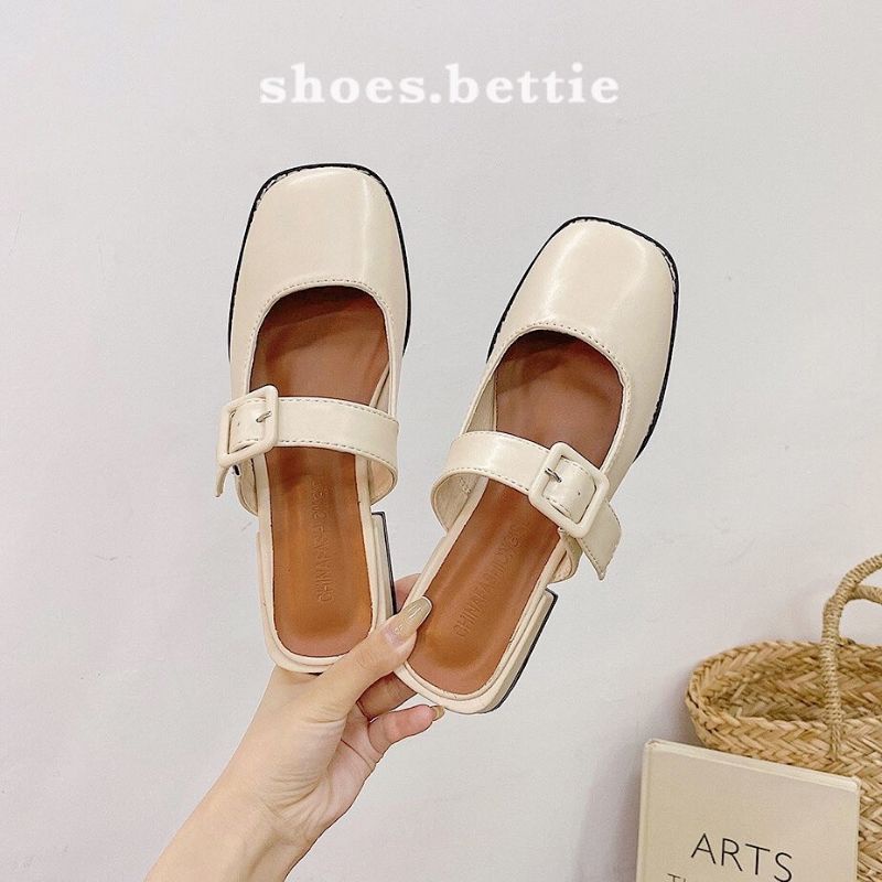Giày bệt quai ngang gót mở hàn quốc
