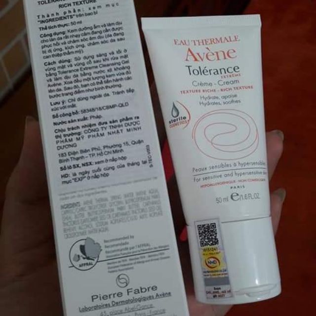 Kem dưỡng cho da quá nhạy cảm và dị ứng Avene Tolerance Extreme hàng công ty