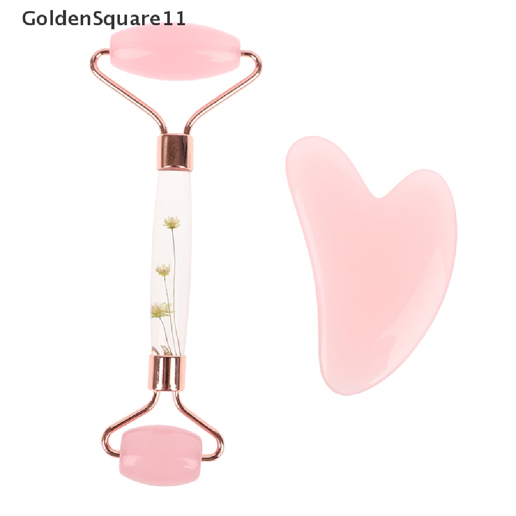 [Hàng Mới Về] Dụng Cụ Mát Xa Mặt Có Con Lăn Và Đá Ngọc Bích Chống Nhăn