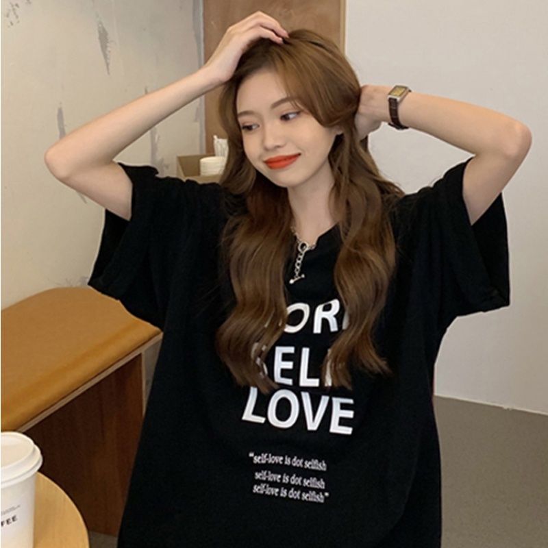NRVP Áo Thun Nữ Ngắn Tay In Hình Phong Cách Hàn Quốc