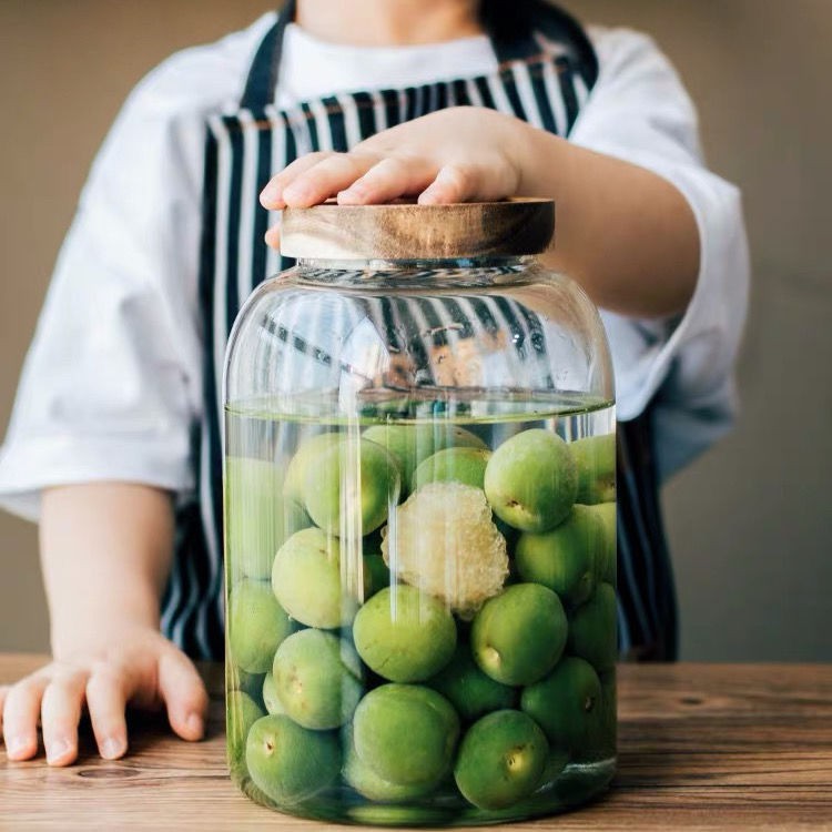 Bình Thủy Tinh Nắp Gỗ, Bình Ngâm LIIN DECOR