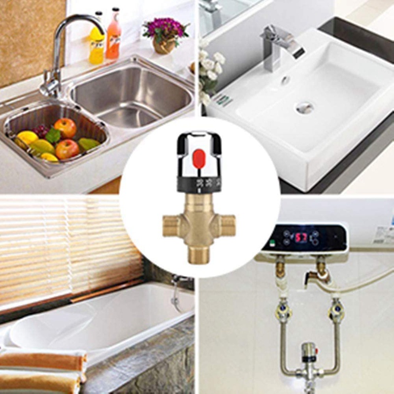 Van Trộn Nhiệt Độ Nước G1 / 2 Bằng Đồng Thau Cho Hệ Thống Vòi Hoa Sen