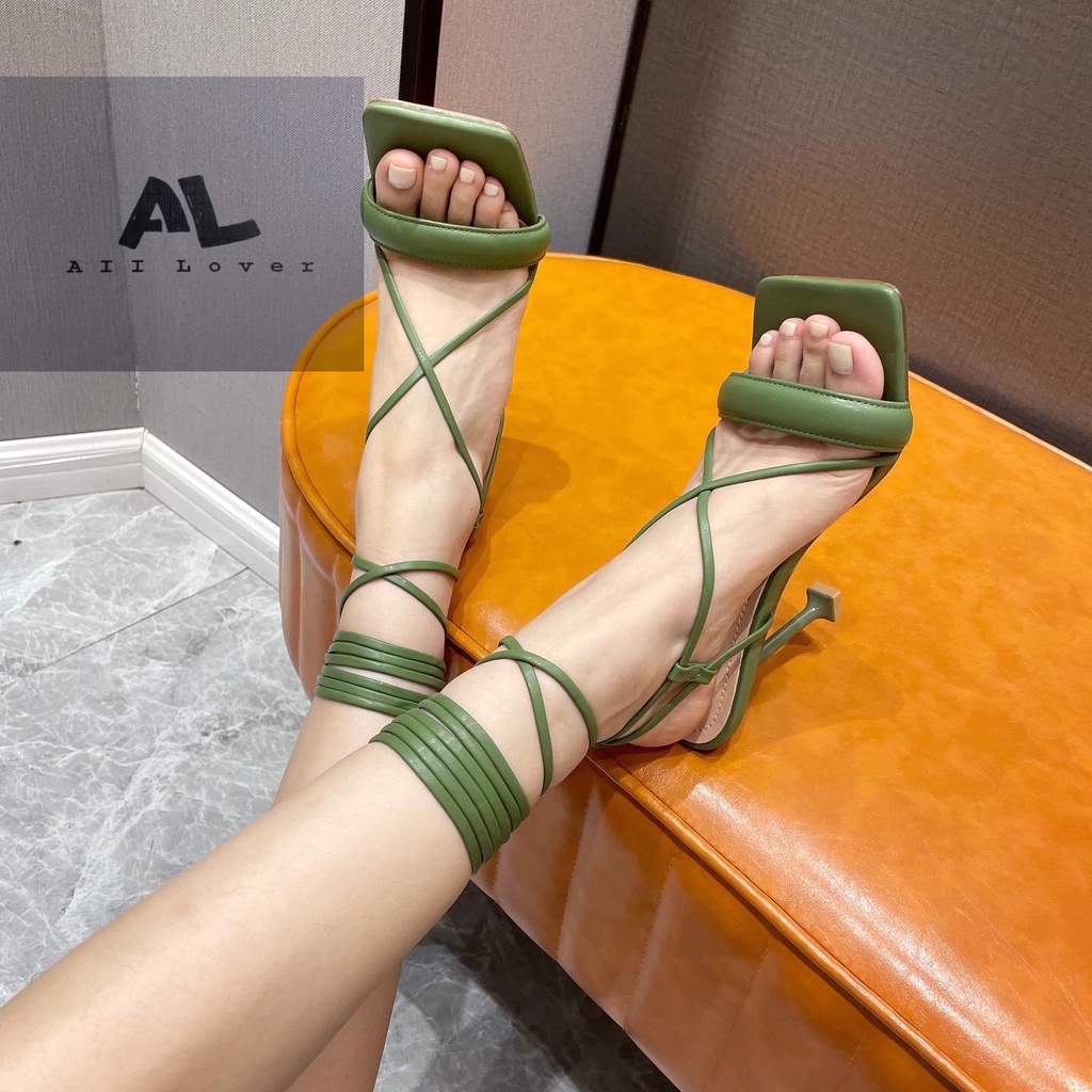 CAO GÓT ALI LOVER - SANDAL NỮ QUAI MẢNH XỎ NGÓN - GIÀY CHIẾN BINH DÂY BUỘC CAO - GIÀY NỮ ĐẾ NHỌN QUAI KẸP 9P - AG220446
