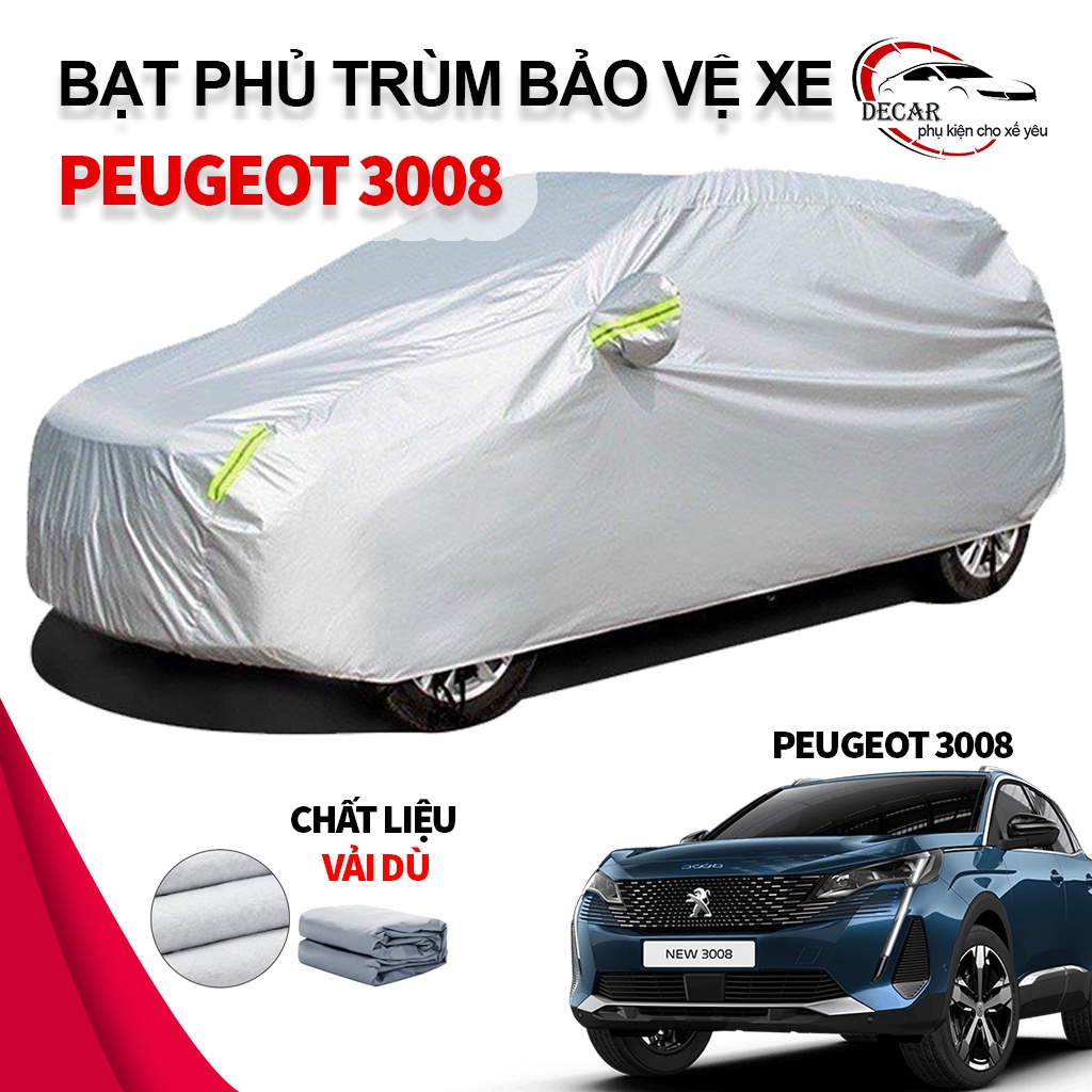 Bạt vải dù oxford bảo vệ xe ô tô, áo trùm oto chống nắng nóng, mưa cho xe Peugeot 3008