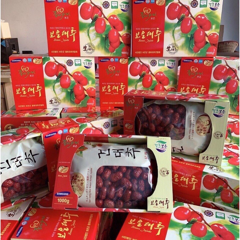Táo Đỏ Sấy Khô Hộp 1kg - Xuất xứ Hàn Quốc
