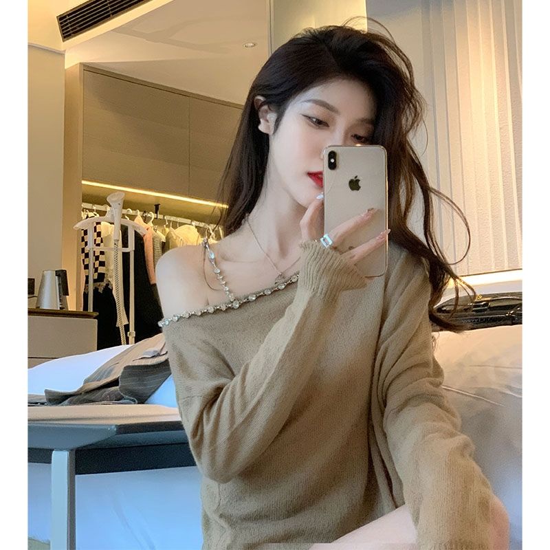 Áo Len Nữ Tay Dài Trễ Vai Thời Trang Quyến Rũ | BigBuy360 - bigbuy360.vn