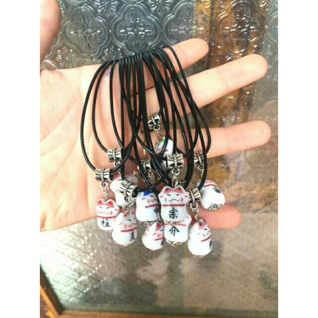 Dây chuyền mèo gốm sứ