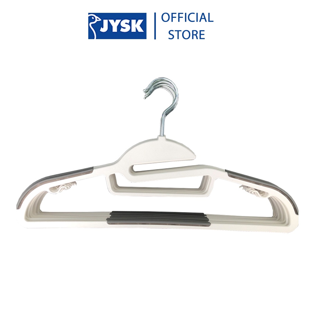 Bộ 10 móc áo | JYSK Tonni | nhựa màu xám trắng | 41.5x23x0.6 cm