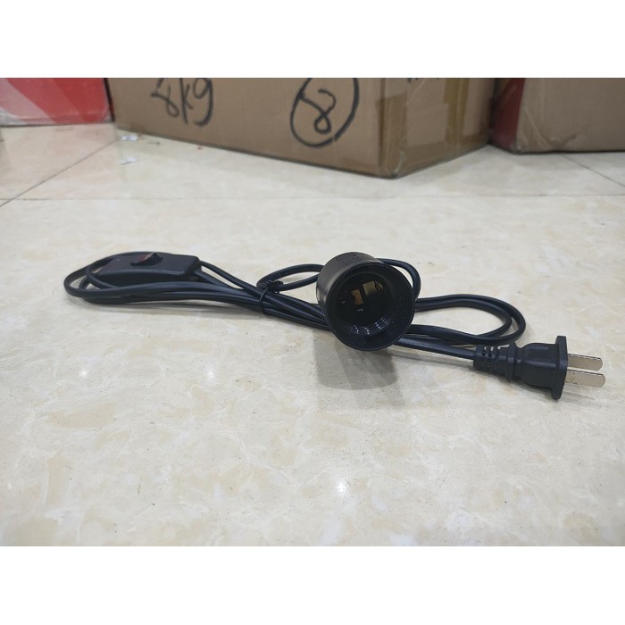 Đui đèn E27 liền dây 2 mét có công tắc