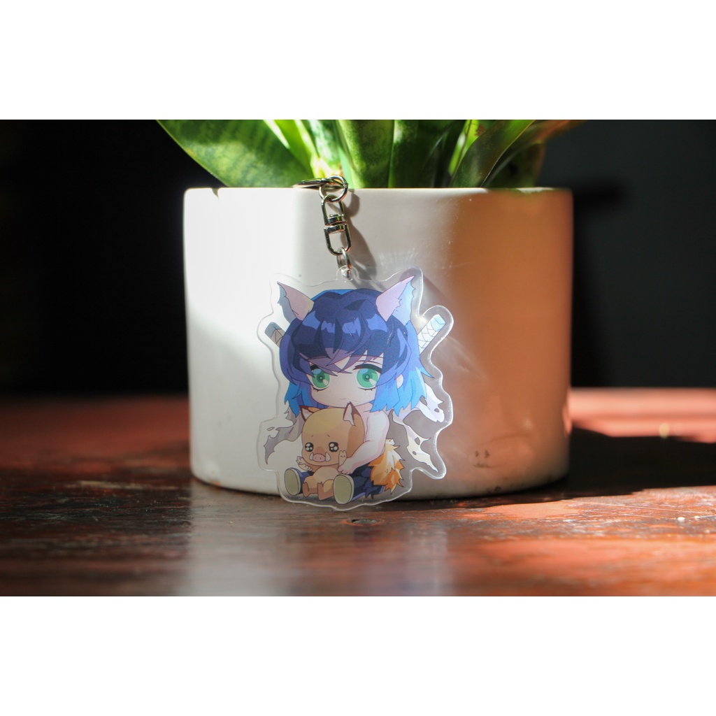 Móc khóa anime Kimetsu no Yaiba ôm thú cưng cute - Phụ kiện RT Store