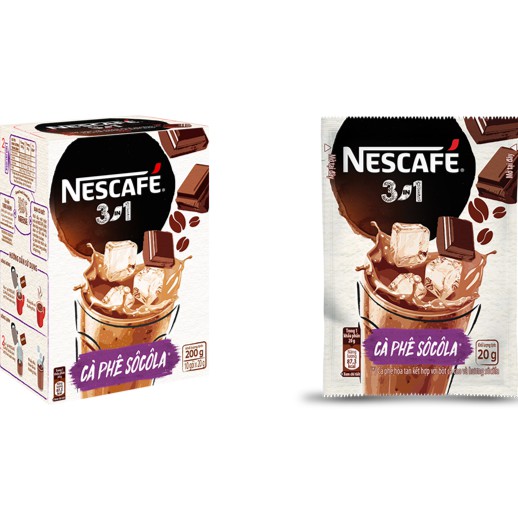 NESCAFE 3in1 CÀ PHÊ SÔCÔLA, 10 gói x 20g