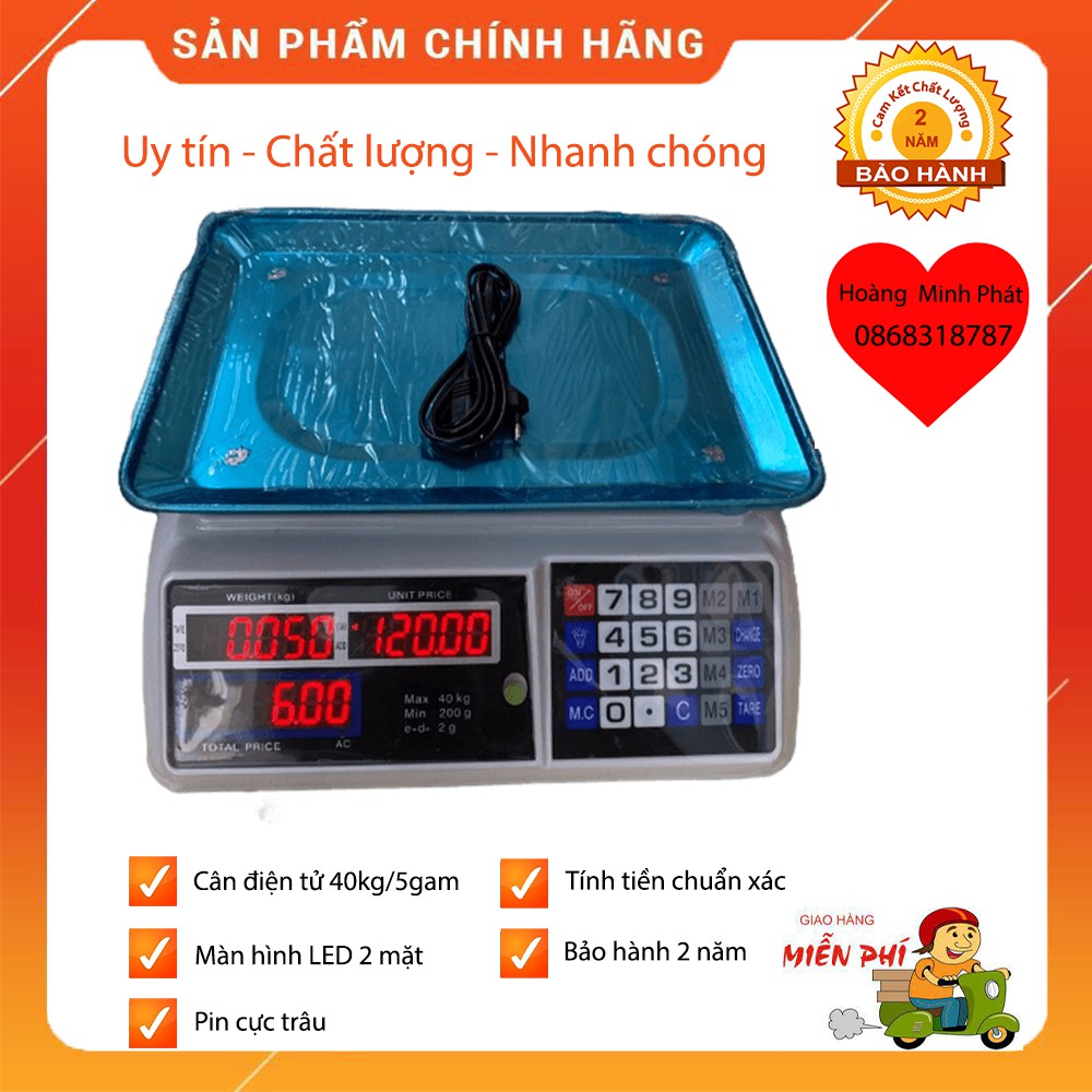 [ HÓT NHẤT ] CÂN ĐIỆN TỬ TÍNH GIÁ TIỀN 40Kg/10gam. Bảo hành 2 năm