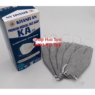 Khẩu trang y tế 4 lớp ka99 - khánh an - hộp 30 khẩu trang 2 màu trắng & xám