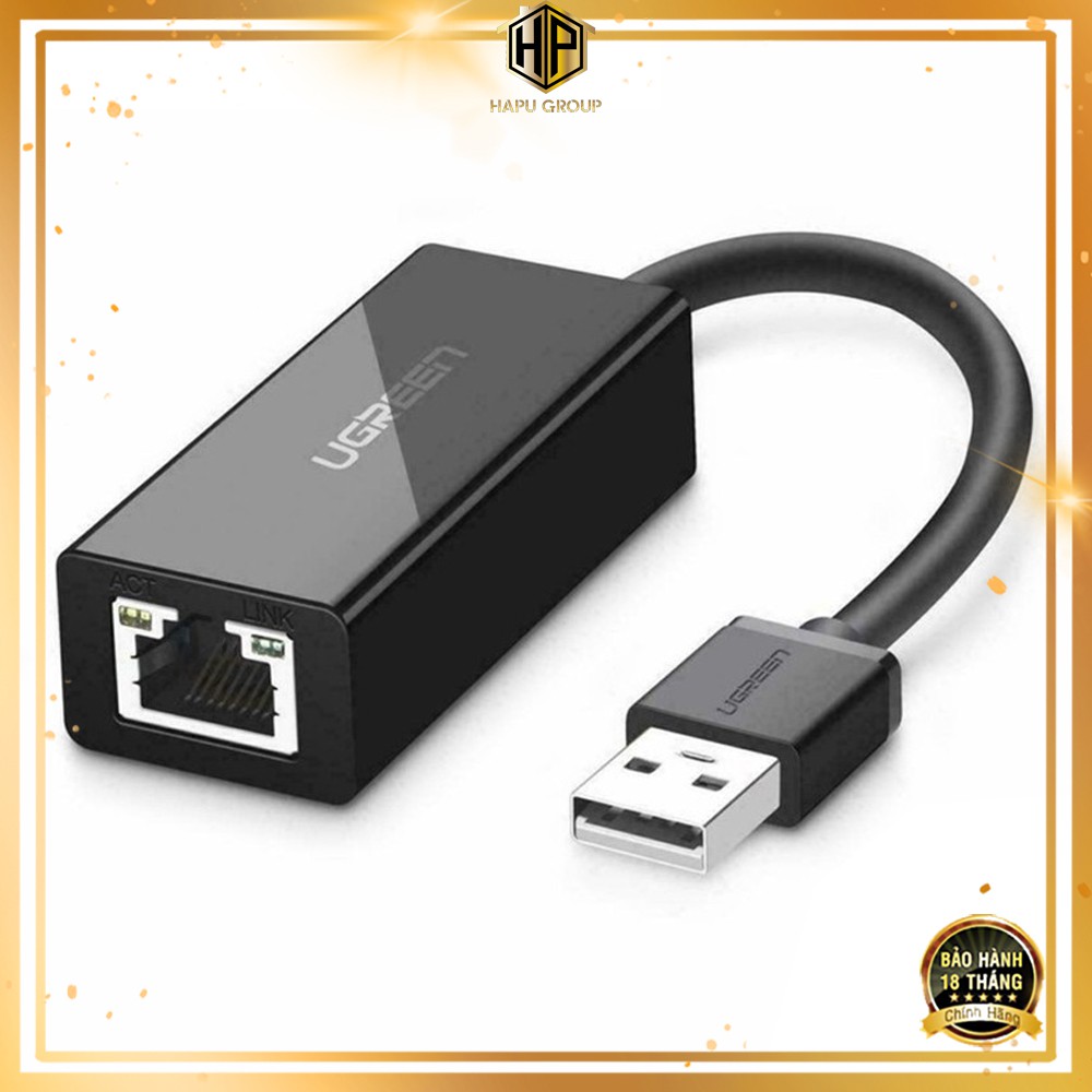 Cáp USB to LAN Ugreen 20254 tốc độ 10/100Mbps chính hãng